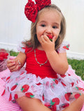 2 sizes left! 2T & 4T ~ Strawberry Tulle Mini Dress