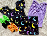 1 left! 2/3yr ~ Cap Sleeve Top ~ Neon Moons & Stars