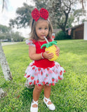 2 sizes left! 2T & 4T ~ Strawberry Tulle Mini Dress