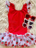 2 sizes left! 2T & 4T ~ Strawberry Tulle Mini Dress