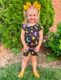 1 left! 2/3yr ~ Cap Sleeve Top ~ Neon Moons & Stars