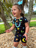 1 left! 2/3yr ~ Cap Sleeve Top ~ Neon Moons & Stars