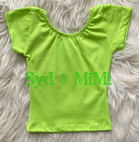 2 left! 2/3 & 3/4yr ~ Cap Sleeve Top ~ Lime