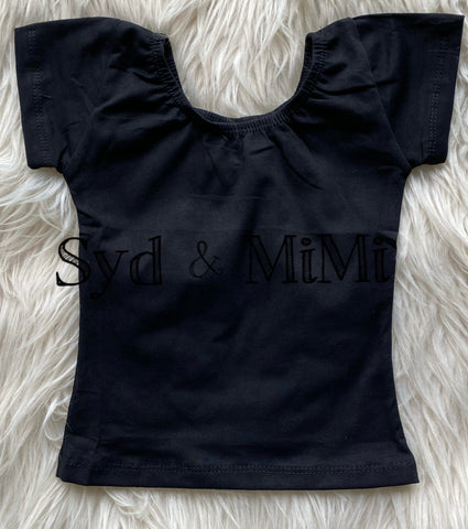 2 left! 2/3 & 7/8yr~ Cap Sleeve Top ~ Black