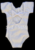Leotard-S/S Cap Sleeve Bowback-White