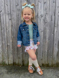 3 left! 4T, 5/6 & 6/7yr ~ Ruffle Shorts~Muted Floral