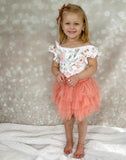 2 left! 2/3 & 3/4yr ~ Tulle Ruffle Skirt-Creamsicle