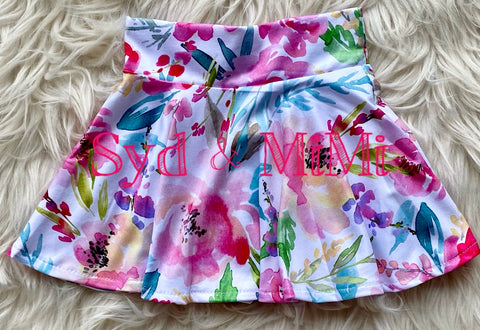 2 left! 2T ~ Skater Skirt-Watercolor Floral