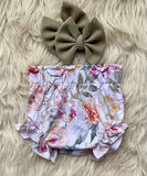 3 left! 4T, 5/6 & 6/7yr ~ Ruffle Shorts~Muted Floral