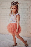 2 left! 2/3 & 3/4yr ~ Tulle Ruffle Skirt-Creamsicle