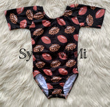 Leotard-S/S (Half Sleeve)-Cheetah Footballs